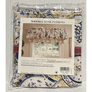 Vtg Waverly Home Fashions Balloon Valance 14X79 Fits up to 2.5” Rod Blue Yellow